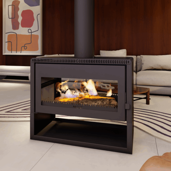 CALEFATOR MONT TRENTO DUPLA FACE DUPLA COMBUSTÃO P/ 250M²